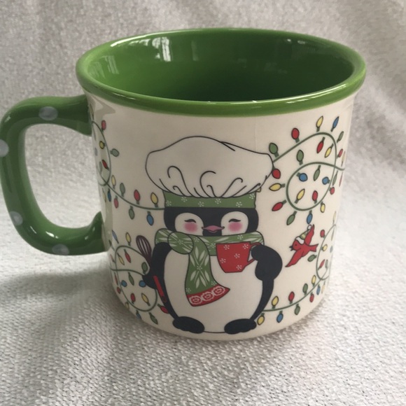 Temptations Tara Winter Whimsy Chef Penguin Coffee Mug Christmas Holiday 16 oz - Picture 2 of 5